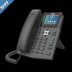 Fanvil X3U Pro Enterprise IP Phone  2.8 Colour Screen 3 Lines No DSS Buttons Dual Gigabit NIC HD Audio Quality 6 SIP Lines PoE