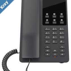 Grandstream GHP621 Desktop Hotel Voice IP Phone Black PoE Wired Handset 2 Lines LCD Gigabit Ethernet