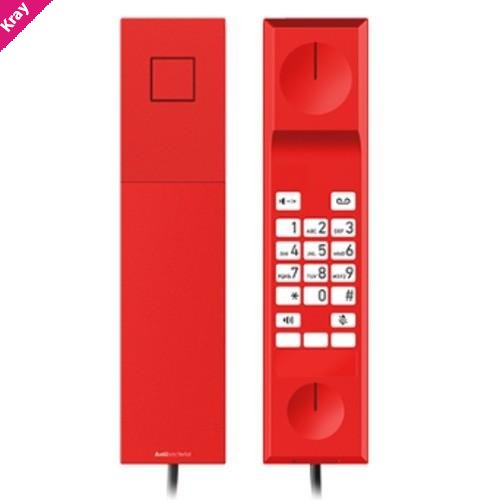 Snom E303A, Analogue Emergency Phone, traffic‑red casing and antibacterial housing, Hearing Aid Compatible,