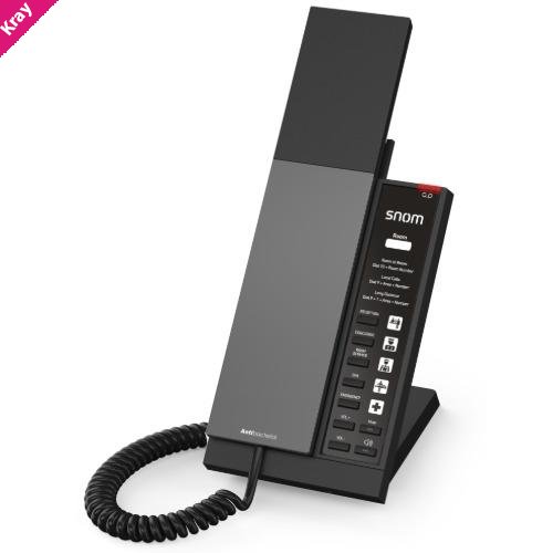 Snom HD340 – Slim Corded Guest Room Phone, PoE, Hands‑free calling, LED indicators, GDPR‑compliant