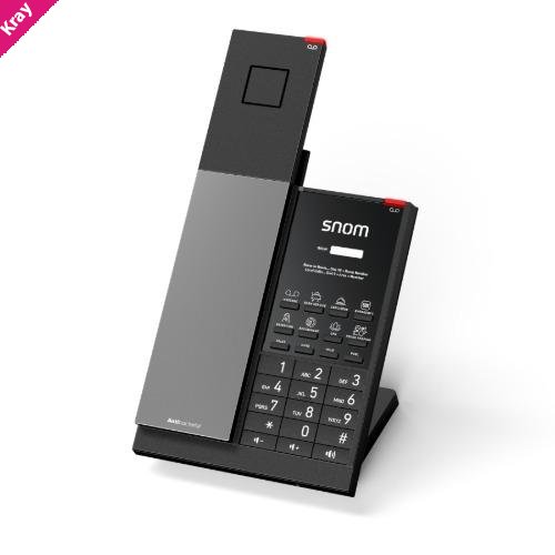 Snom HD351A – Analogue Cordless Guest Room Phone, Antibacterial housing, Customisable faceplate, HAC‑compatible audio, GDPR‑compliant design