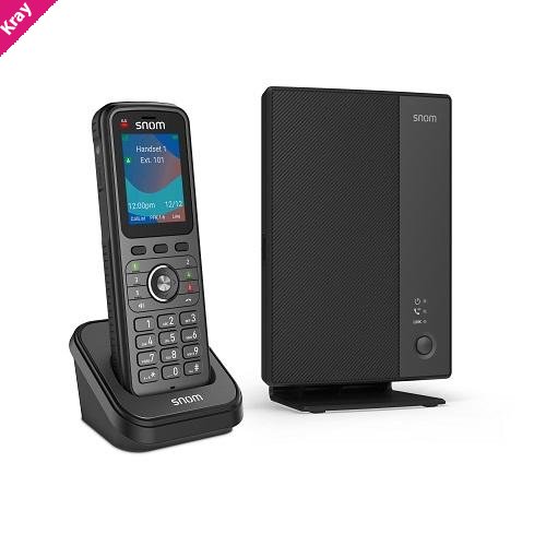 Snom M256 DECT bundle, M250 DECT base station + M56 DECT handset, IP67, PoE, TLS/SRTP security, LDAP, OTA updates