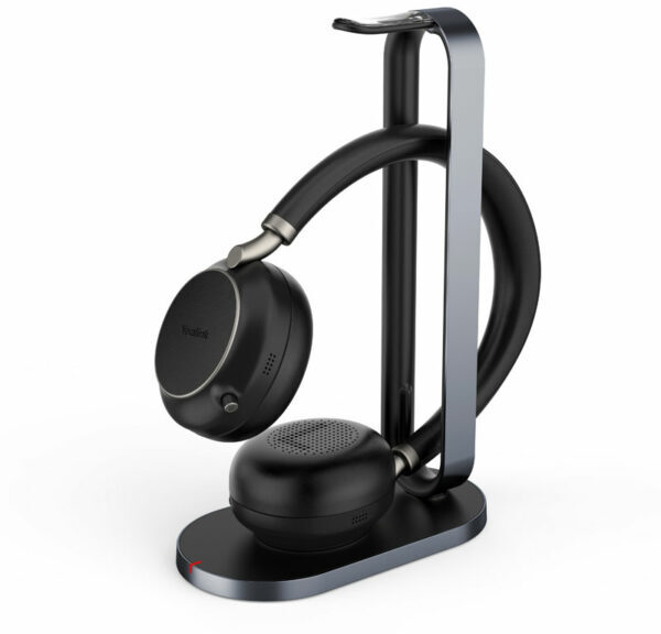 Yealink BH76 UC Certified Bluetooth Wireless Stereo Headset Black ANC USBC Includes Charging Stand Rectractable Microphone 35 hours battery