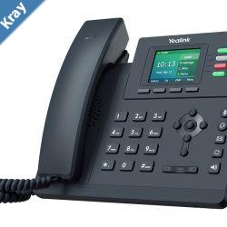 Yealink T33G 4 Line IP phone 320x240 Colour Display Dual Gigabit Ports PoE HD Voice Quality No Power Adapter included  Black