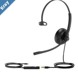 Yealink TEAMSUH34SEMC   Teams Certified Wideband Noise Cancelling Headset USBC and 3.5mm Jack Leather Ear Piece Controller with Teams Button M