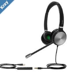 Yealink UH36 Stereo Wideband Noise Cancelling Headset  USBC  3.5mm Connections Certified to Teams Simple