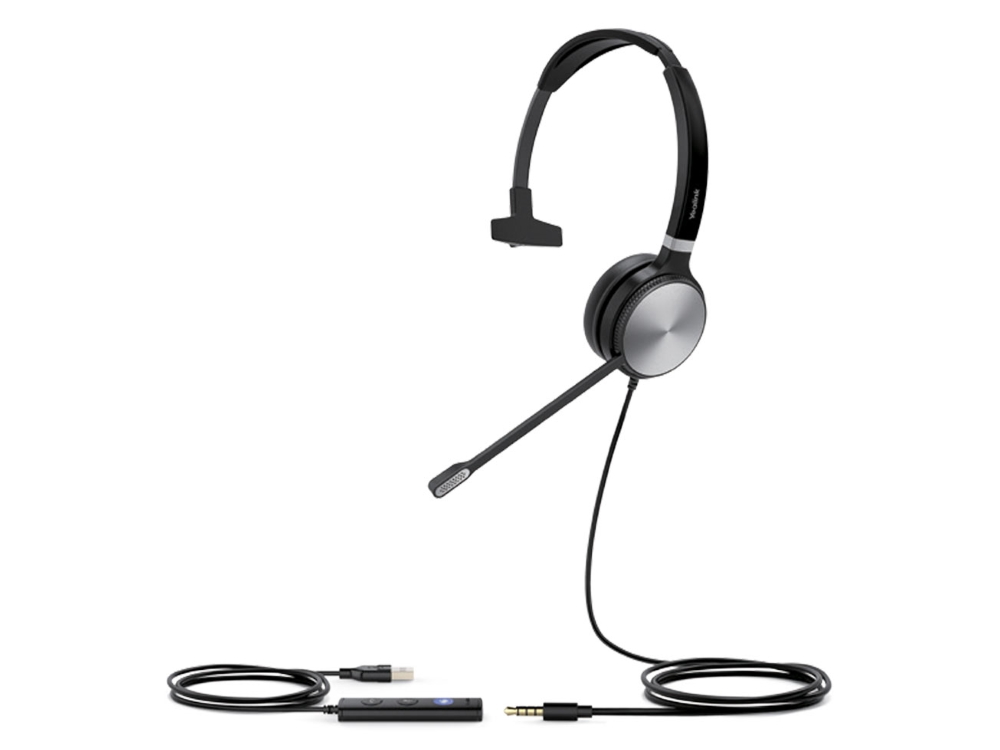 Yealink UH36 Mono Wideband Noise Cancelling Headset  USBC  3.5mm Connections Designed for UC Simple Call Management HD Voice  LED Indicator