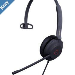 Yealink UH37 USB Wired Headset Mono USBA 2.0 35mm Speaker Busylight Leather Ear Cushion Black