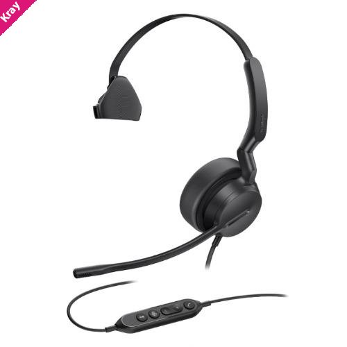 Yealink UH42 Mono CA, USB wired headset, AI-powered noise cancellation, compatibility with both USB-C and USB-A devices