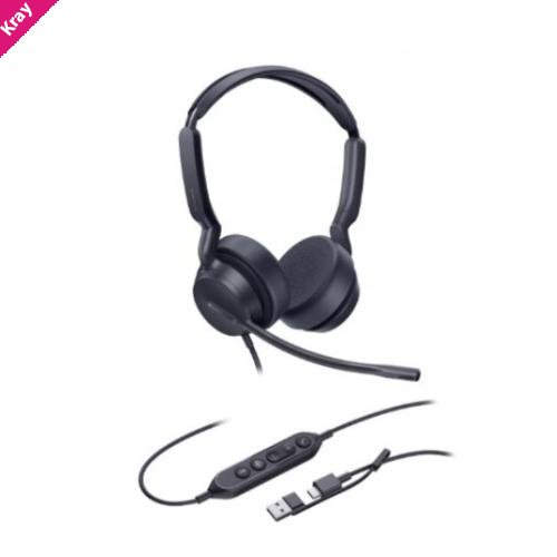 *LS Yealink UH42SE Dual UC USB-C/A, USB Wired Headset, Noise-Canceling Microphone, Leather Ear Cushions Control