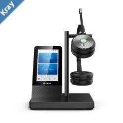Yealink WH66 Dual UC DECT Wirelss Headset With Touch Screen Workstation Busylight On Headset Leather Ear Cushions Multidevices connection