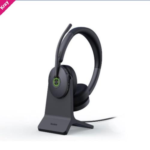 Yealink WH68 Hybrid with Charging Stand DECT & Bluetooth  Wireless Technology, 4-Mic Hybrid ANC, 4-Mic Noise Cancellation, All-Day-Wearing Comfort