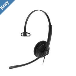 Yealink YHS34 Mono Wideband NoiseCanceling Headset Monaural Ear RJ9 QD Cord Leather Ear Piece Hearing Protection