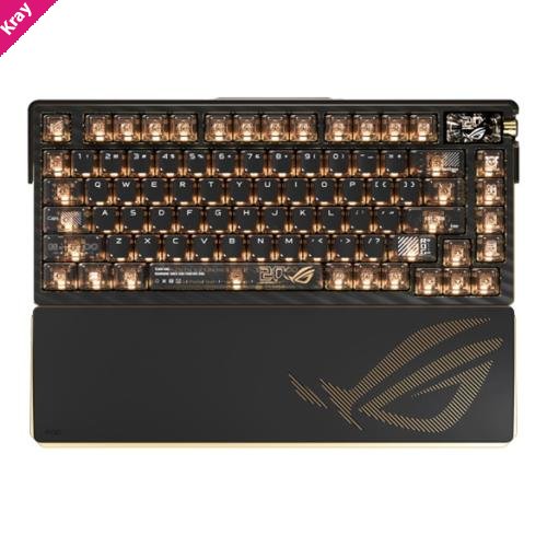 ASUS ROG AZOTH EXTREME EDITION 20 SNOW SWITCH - Gaming Keyborad, 8000Hz Polling, Bluetooth 5/2.4GHz/USB-C, RGB Per-Key, OLED Touchscreen