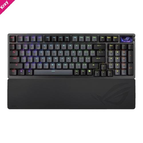 ASUS ROG AZOTH 96 HE LITE BLACK Gaming Keyboard, ROG HFX V2 magnetic switches, USB-C/2.4GHz/Bluetooth 5, RGB Aura Sync, 8000Hz, programmable keys