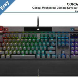 Corsair K100 RGB Cherry Corsair OPX Switch AXON 44Zone RGB PBT DoubleShot Keycaps Black  Mechanical Gaming Keyboard