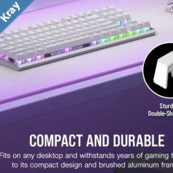 Corsair K60 PRO TKL RGB Compact Tenkeyless OpticalMechanical Gaming Keyboard White USBC Fast Setup Fast Input. PBT Doubleshot KeyCaps