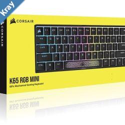 Corsair K65 RGB MINI 60 Mechanical Gaming Keyboard Backlit RGB LED CHERRY MX SPEED Keyswitches Black 