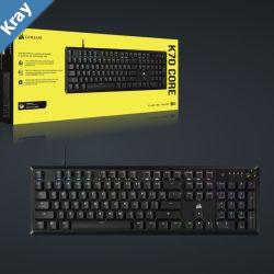 Corsair K70 CORE RGB Mechanical Gaming Keyboard Black Fullsize MLX Red switches NKRO 1000Hz USB wired iCUE media controls PCMac compatible Corsair K70 CORE RGB Mechanical Gaming Keyboard Black Fullsize MLX Red switches NKRO 1000Hz USB wired iCUE media controls PCMac compatible