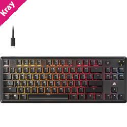 Corsair K70 CORE TKL RGB Mechanical Gaming Keyboard, MLX Red switches, full key rollover, RGB, 1,000Hz, USB wired, iCUE support, PC/Mac/Xbox