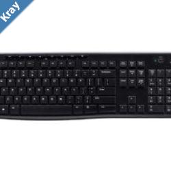 Logitech K270 2.4 GHz Wireless Full Size Keyboard 128bit AES encryption 24month battery life Spill resistant Durable UVcoated keys