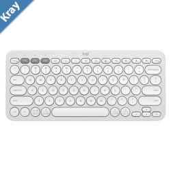 Logitech PEBBLE KEYS 2 K380S Slim minimalist Bluetooth Wireless Keyboard with customizable keys Tonal White