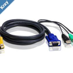 Aten KVM Cable 3m with USB  PS2 to 3in1 SPHD