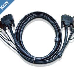 Aten KVM Cable 1.8m with DVID Single Link USB  Audio to DVID Single Link USB  Audio