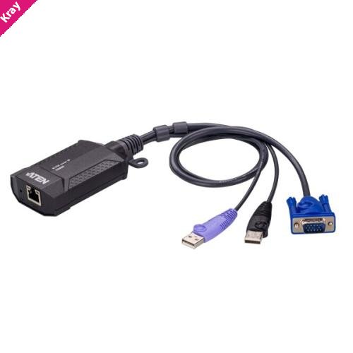 ATEN USB VGA KVM over IP Mini, VGA input resolutions up to 1920 × 1200 @ 60 Hz with 24-bit color depth, Hook design, BIOS level access
