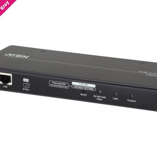 ATEN Single Port VGA KVM over IP Switch, supports up to 1920 x 1200 @ 60Hz, 1 VGA USB and PS/2 KVM Cable included