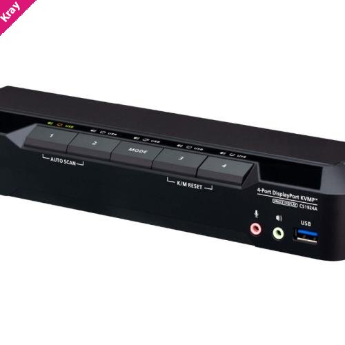 Aten Desktop 4-Port USB 3.0 8K DisplayPort KVMP™ Switch (Cables included)