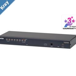 Aten Rackmount KVM Switch 1 Console 8 Port MultiInterface Cat 5 KVM Cables NOT Included Daisy Chainable for up to 256 Devices