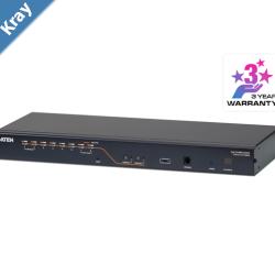 Aten Rackmount KVM Switch 2 Console 8 Port MultiInterface Cat 5 KVM Cables NOT Included Daisy Chainable for up to 128 Devices