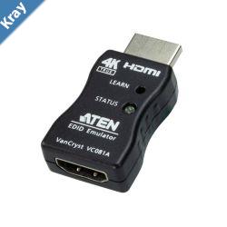Aten VC081A True 4K HDMI EDID Emulator Adapter Superior video quality up to 3840 x 2160  60Hz 444 LED indicators Powered by HDMI Source