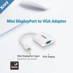 Aten Mini DisplayPort to VGA Adapter  Supports VGA SVGA XGA SXGA UXGA and resolutions up to 1920x1200PC  1080pHDTV