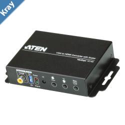 Aten Professional Converter VGA  3.5mm Audio to HDMI Converter with Scaler