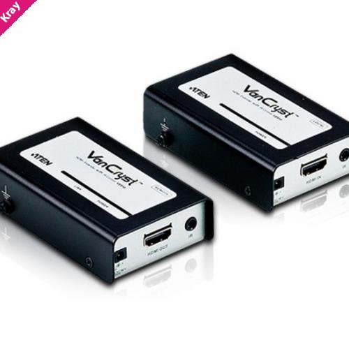Aten VanCryst HDMI Over Cat5 Video Extender with Audio & IR Control - 1920x1200@60Hz or 60m Max