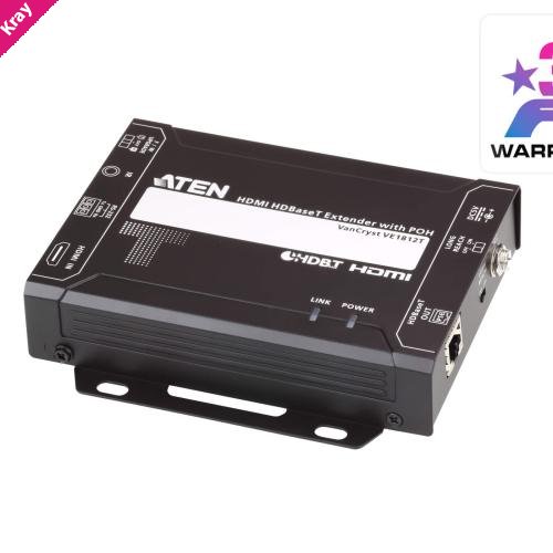 Aten HDMI HDBaseT Transmitter with POH, 1080p@150m with long reach mode, 4K@100m, bi-directional RS232 and IR channel