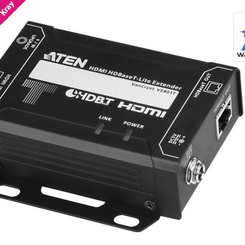Aten HDMI HDBaseT-Lite Transmitter, supports 1080p @ 70m and 4096 x 2160 @ 30 HZ (4:4:4) @ 40m over Cat 6A