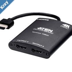 Aten Video Splitter 2 Port HDMI True 4K Compact Splitter USB powered autodownscaling feature