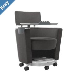 LDR Flex Learn Ultra Training Room Chair Soft touch lounge design Ergonomic storage shelf under seat. Tray Platform for laptop cup holde Black