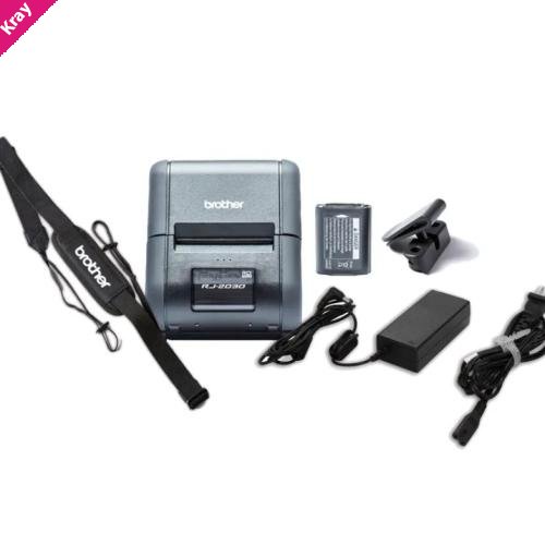 Brother RJ-2030 2' MOBILE RECEIPT PRINTER, USB & BT LI-ION BATTERY & BELT CLIP, Shoulder Strap (PA-SS-4000), AC Adaptor (PA-AD-600A), Receip Roll