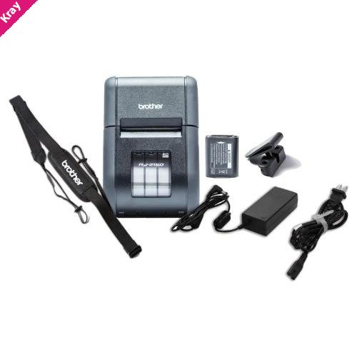 Brother RJ-2150 2' MOBILE LABEL PRINTER, USB, BT, Mfi and WiFi INCLUDING LI-ION BATTERY & BELT CLIP, Shoulder Strap, AC Adaptor + Receipt Roll