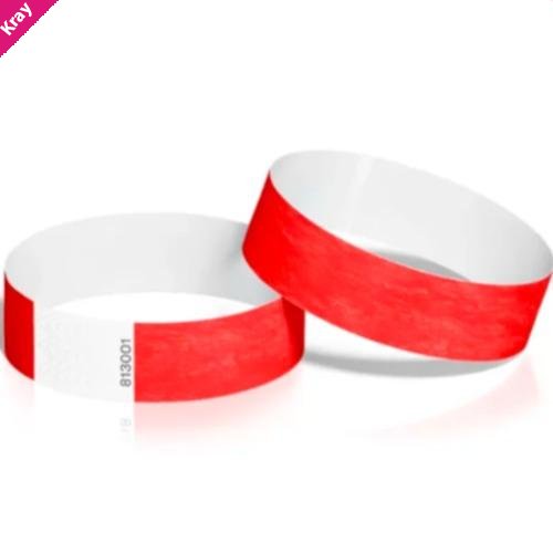 Brother LMS-28MM(W) X 292MM(L), RED ADULT WRISTBAND (275 LABELS PER ROLL) - 6 PACK