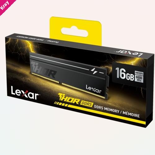 Lexar LD5U16G60C400V-RGS DDR5 UDIMM 16GB 6000 MT/s 1.4V CL40 THOR G2 OC HEATSINK BLACK RGB INTEL XMP 3.0 & AMD EXPO