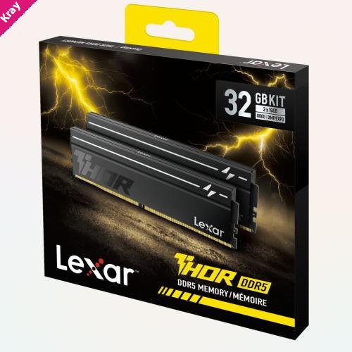 Lexar LD5U16G60C400V-RGD DDR5 UDIMM 32GB Kit (2 x 16GB) 6000 MT/s 1.4V CL40 THOR HEATSINK G2 OC GLOBAL