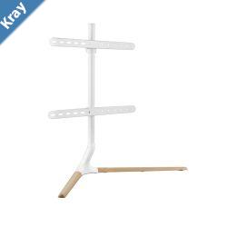 Brateck Modern Linear Tabletop TV Stand For 4970 TVs   Matte White  BeechLS