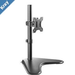 Brateck Single Free Standing Screen Economical double Joint Articulating Stell Monitor Stand Fit Most 1332 Monitor Up to 8 kg VESA 75x75100x100