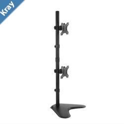 Brateck Dual Free Standing Screens Economical Double Joint Articulating Steel Monitor Stand Fit Most 1332Monitors Up to 8kg per screenVESA 100x100