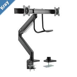 Brateck Dual Monitors Aluminum HeavyDuty Gas Spring Monitor Arm with Handle Fit Most 1732 Monitors Up to 8kg per screen VESA 75x75100x100LS